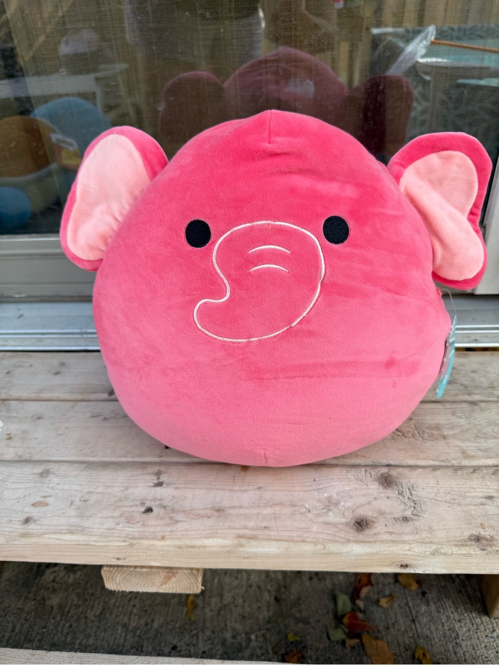 Squishmallows Pink Elephant Plush Pillow - Vibrant Pink